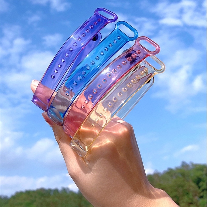 XIAOMI Dây Đeo Thay Thế Trong Suốt Thay Đổi Màu Sắc Độc Đáo Cho Mi Band 7 6 5 4 3