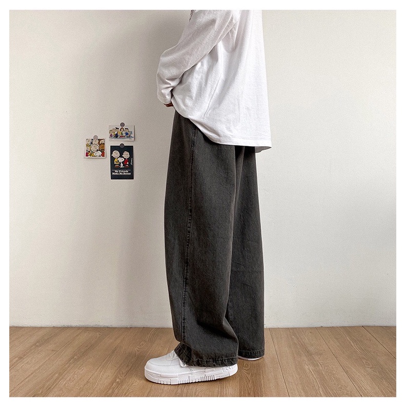 Quần Jean Xuông Nam Nữ Form Rộng Bigsize, Có 2 Màu Xanh - Đen Size S-3XL