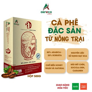 Mã video -20%_hộp 500g cà phê đặc sản hạt rang a3 aeroco coffee nguyên chất 100%, vị đắng chua,pha máy và pha phin