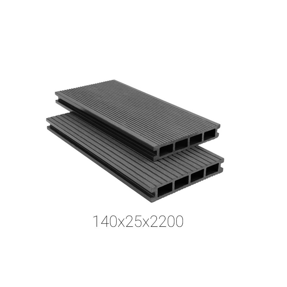Thanh sàn gỗ nhựa 1,1m, thanh sàn gỗ nhựa hồ bơi, sân vườn, hồ cá, kt rộng 14cm, dày 2.5cm, 4 lỗ vuông