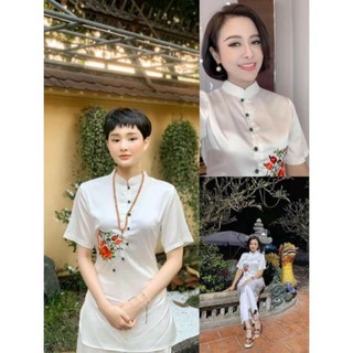 Đồ Lam Đi Chùa - Mẫu Cổ Trụ Thêu- Hàng Cao Cấp Loại 1