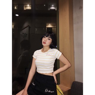 Croptop ôm chất thun gân co dãn