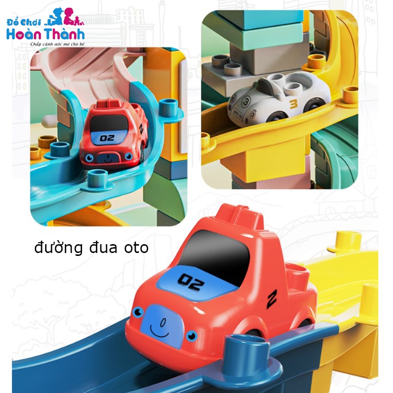 Bộ đồ chơi khối xây dựng, lắp ghép hình lâu đài trong mơ cho bé có kèm tấm đáy