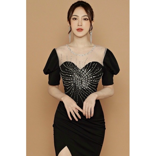 SIZE>70KG ĐẦM DẠ HỘI KẾT ĐÁ LỐC XOÁY