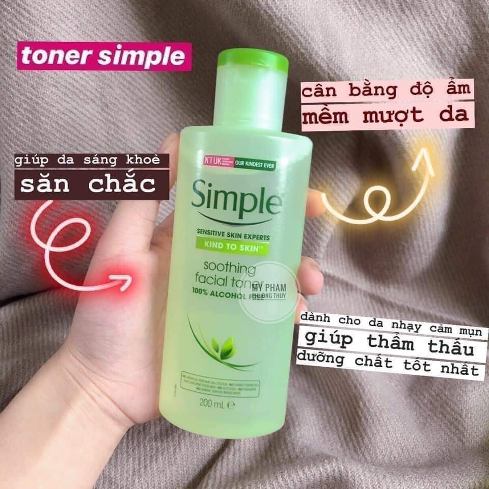 Combo làm sạch siêu lành tính Simple Sữa rửa mặt + Toner nước hoa hồng | BigBuy360 - bigbuy360.vn