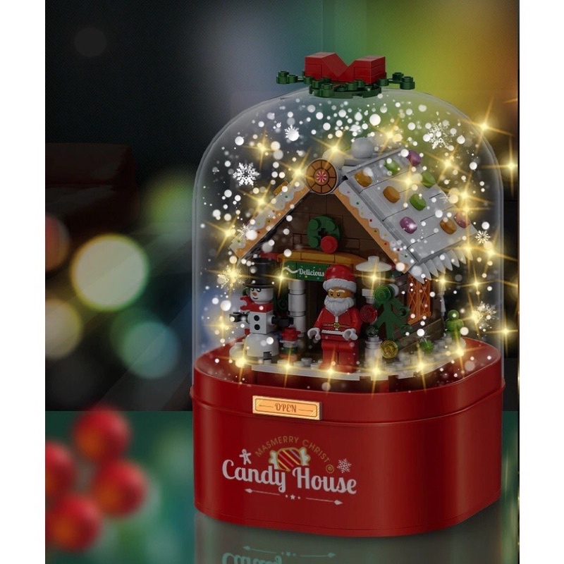 Hộp quà lego có đèn phát nhạc Giáng Sinh