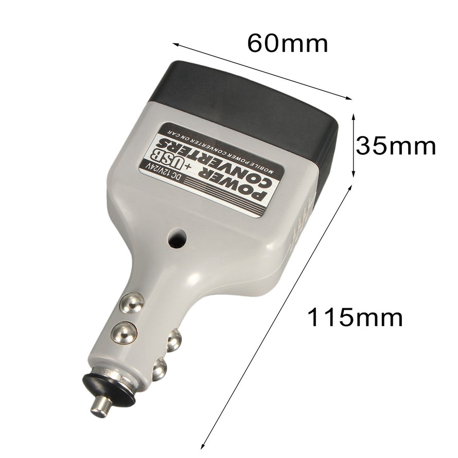 Bộ chuyển đổi nguồn điện di động trên ô tô cho điện thoại di động đầu USB DC 12 / 24V sang AC 220V
