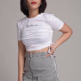 Sale Áo croptop rÚt dÂy 2 bÊn ( kÈm hinh thẬt ) loại 1