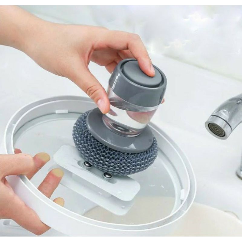 Miếng Rửa Bát Dụng Cụ Chà Xoong Nồi Có Tay Cầm Tích Hợp Khay Chứa Nước Rửa Chén Thông Minh Kho Sỉ Sài Thành