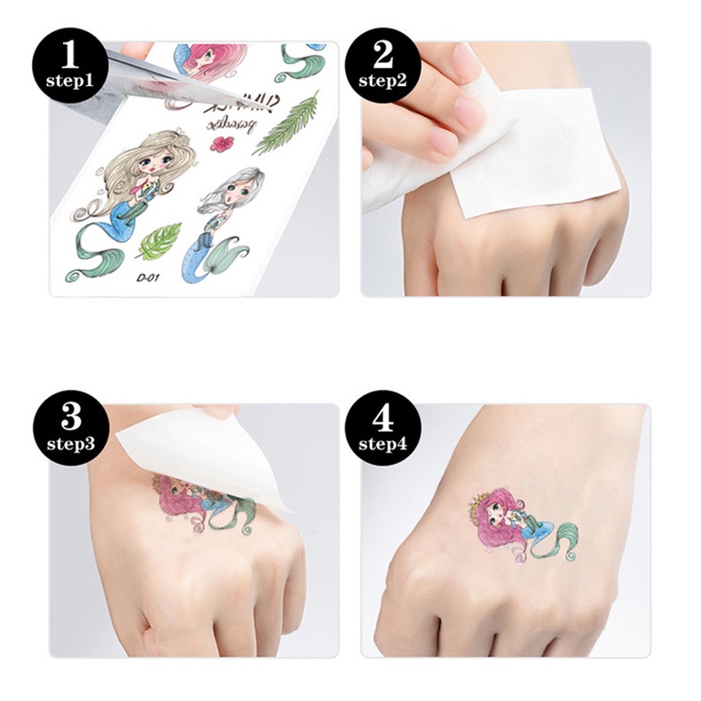 Set 10 Miếng Dán Hình Xăm Tạm Thời Họa Tiết Động Vật Hoạt Hình Vui Nhộn Cho Bé