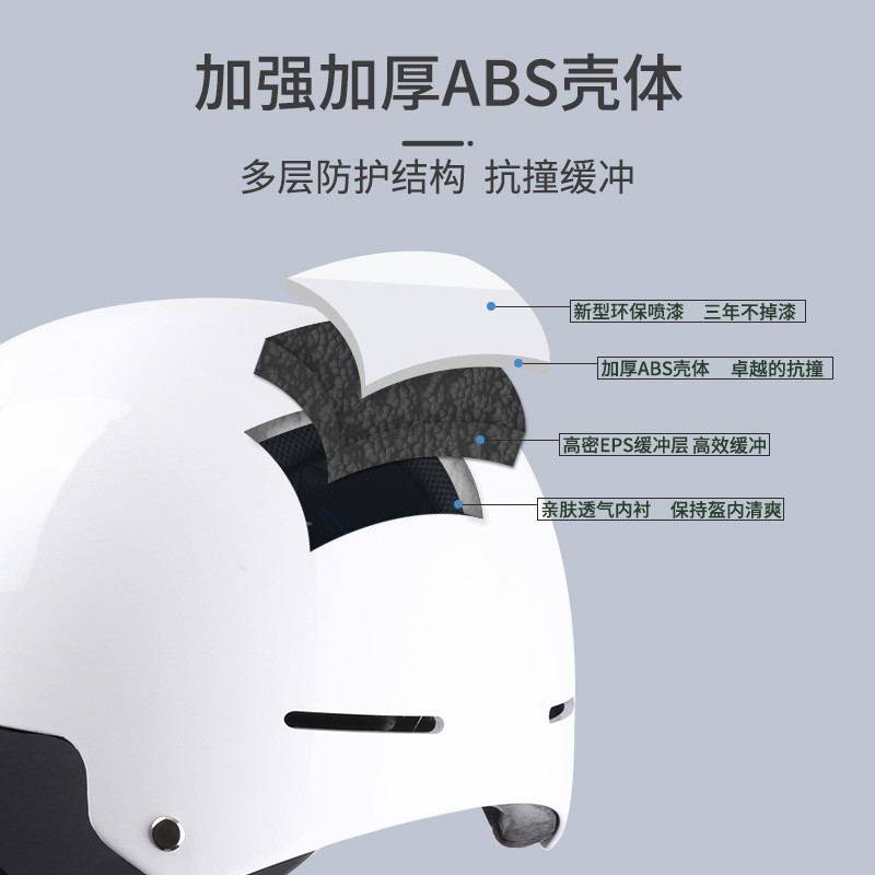 Mũ bảo hiểm xe ô tô chạy pin điện màu xám dành cho nam và nữ mùa hè đi máy nhẹ Nắp