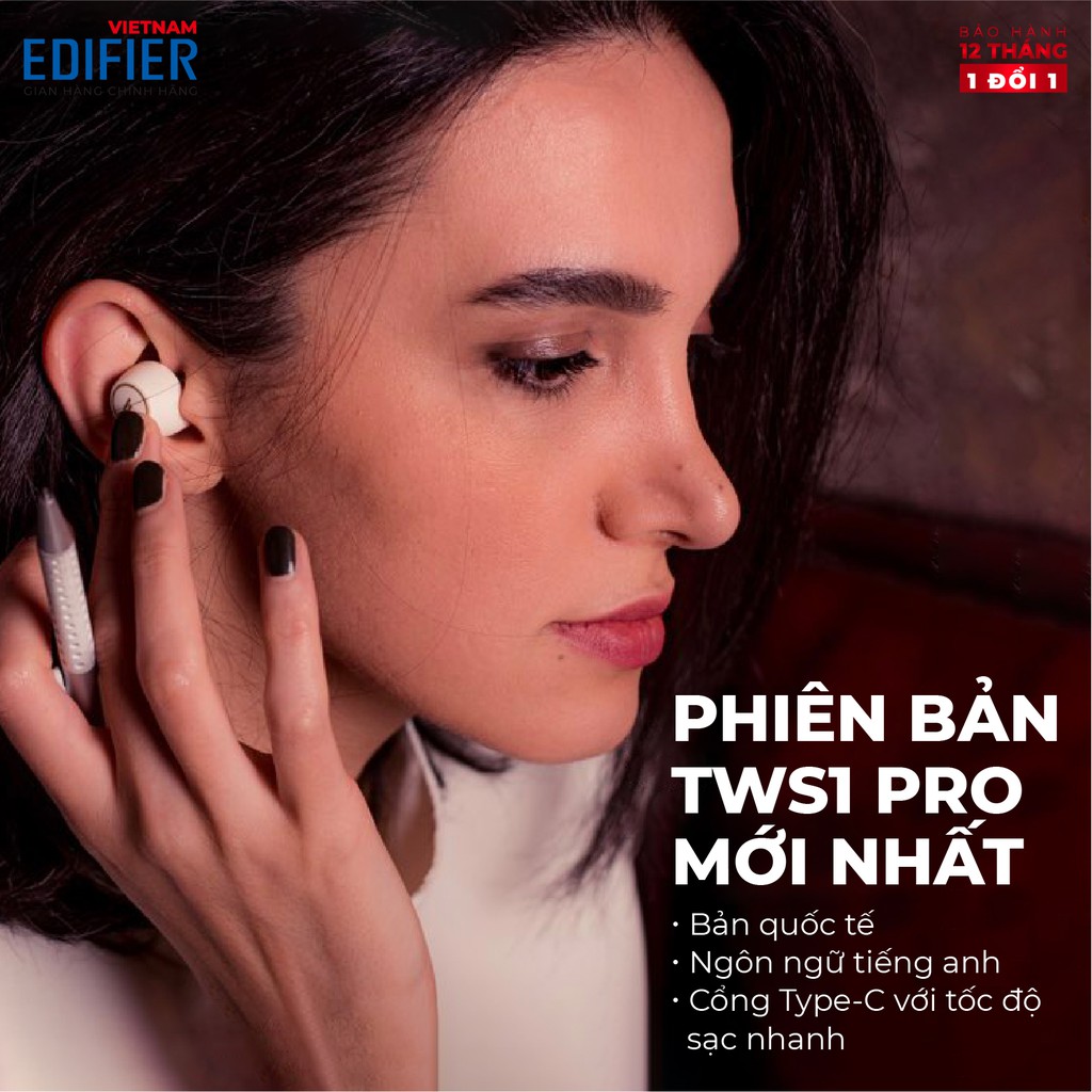 Tai nghe Bluetooth 5.2 EDIFIER TWS1 PRO - Thời gian phát 42h - Chống nước IP65 Hàng chính hãng Bảo hành 12 tháng 1 đổi 1 | BigBuy360 - bigbuy360.vn