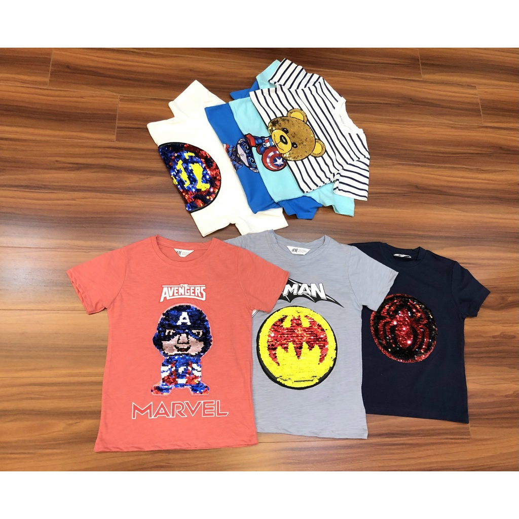 ÁO THUN KIM SA NHIỀU MẪU CHO BÉ TRAI 3-10T