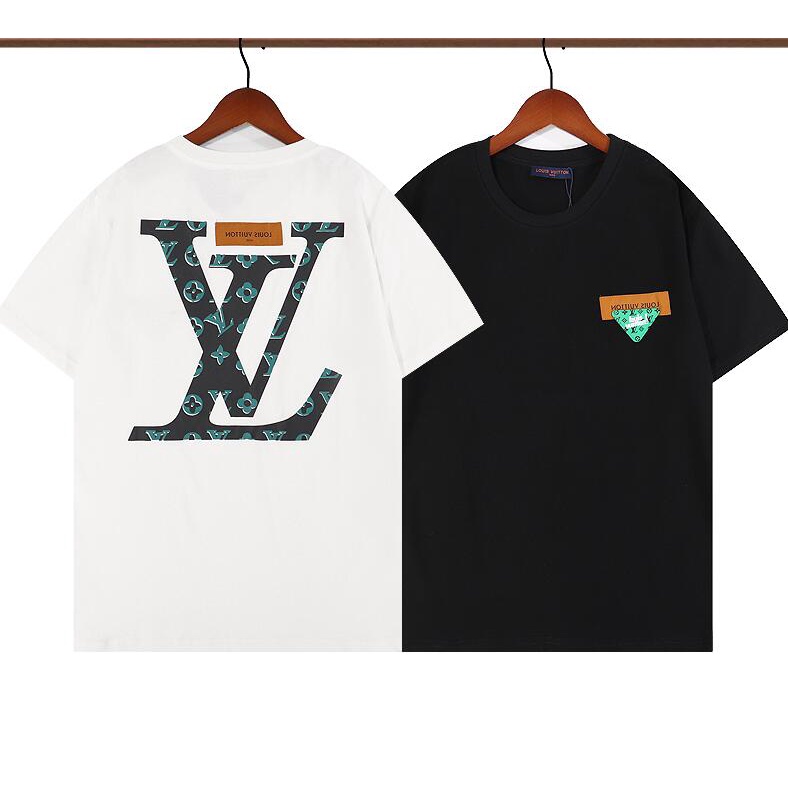 Lv Áo Thun Tay Ngắn Dáng Rộng Chất Liệu cotton Cao Cấp Thời Trang
