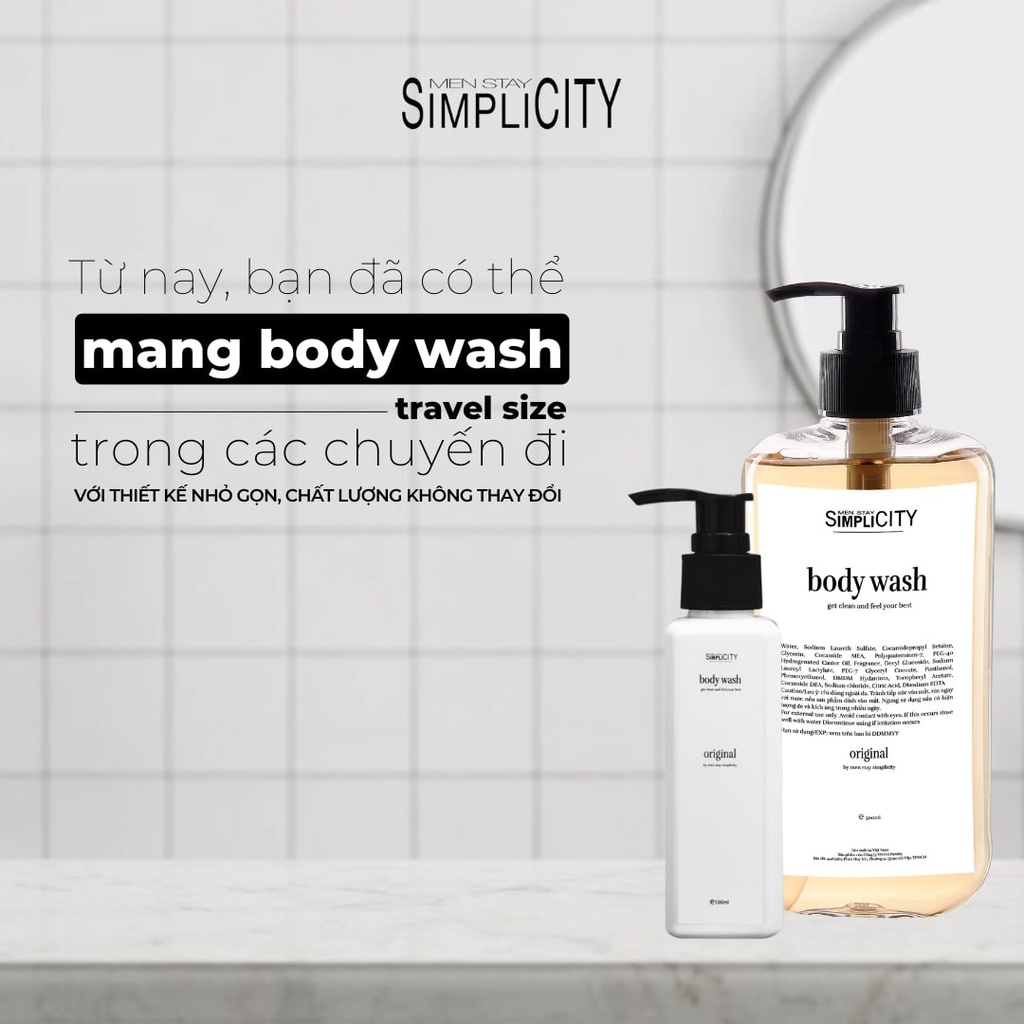 Sữa tắm tinh dầu cho nam Men Stay Simplicity Body Wash Original 100ml