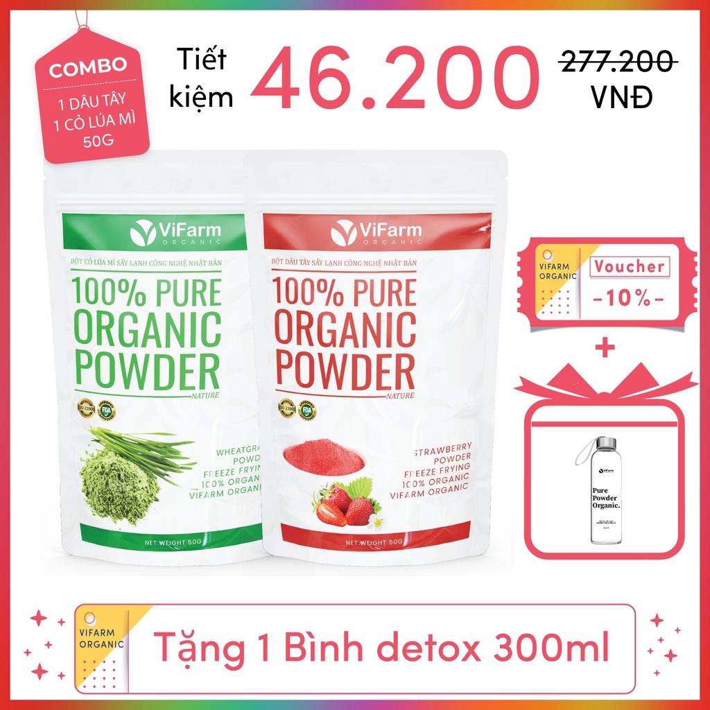 Bột Dâu Tây Nguyên Chất 50g, Bột Dâu Tây Sấy Lạnh, Làm Đẹp Da, Làm Bánh