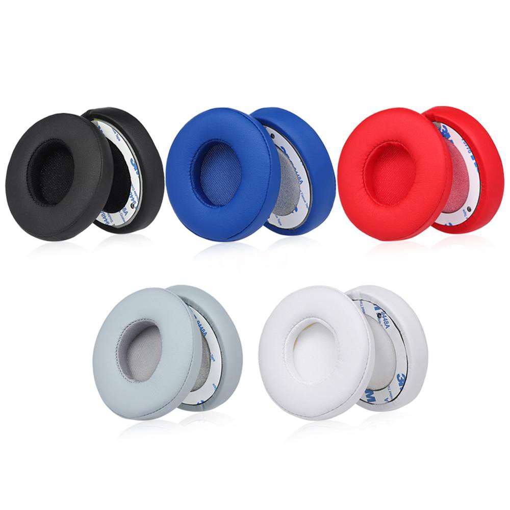 ☪Top☪ 2Pcs Replacement Earpads Ear Pad Cushion for Beats Solo 2 / 3 On Ear Wireless Headphones Blue