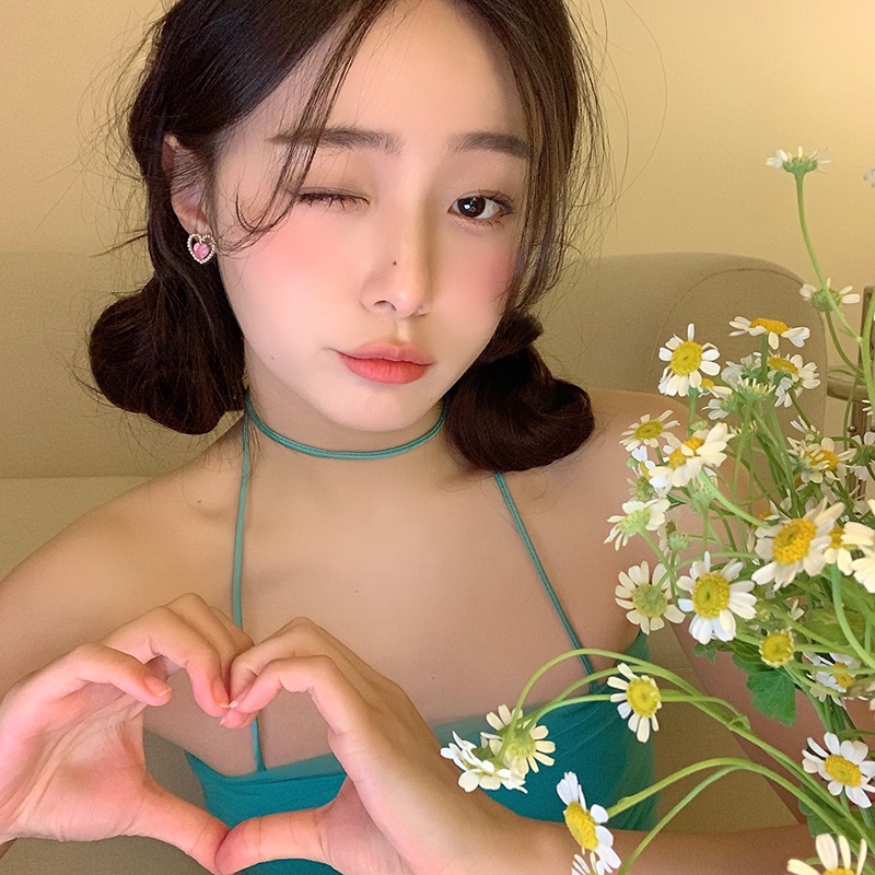 Khuyên tai 17KM hình trái tim đính ngọc trai