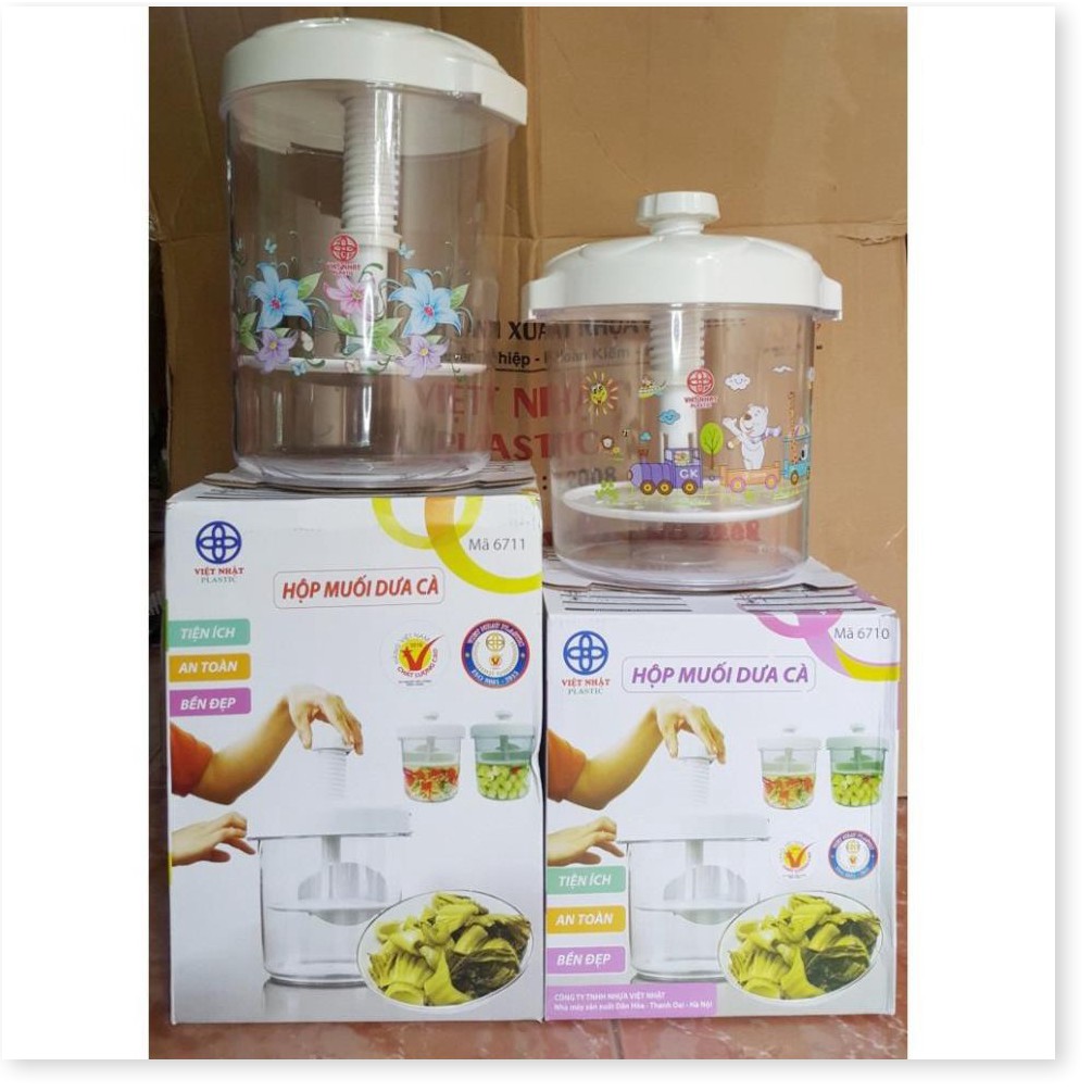 Hộp muối dưa, cà An toàn  nhựa Việt Nhật cao cấp đường kính 22cm, cao 20cm. Bữa ăn ngon hơn với dưa,cà tự làm
