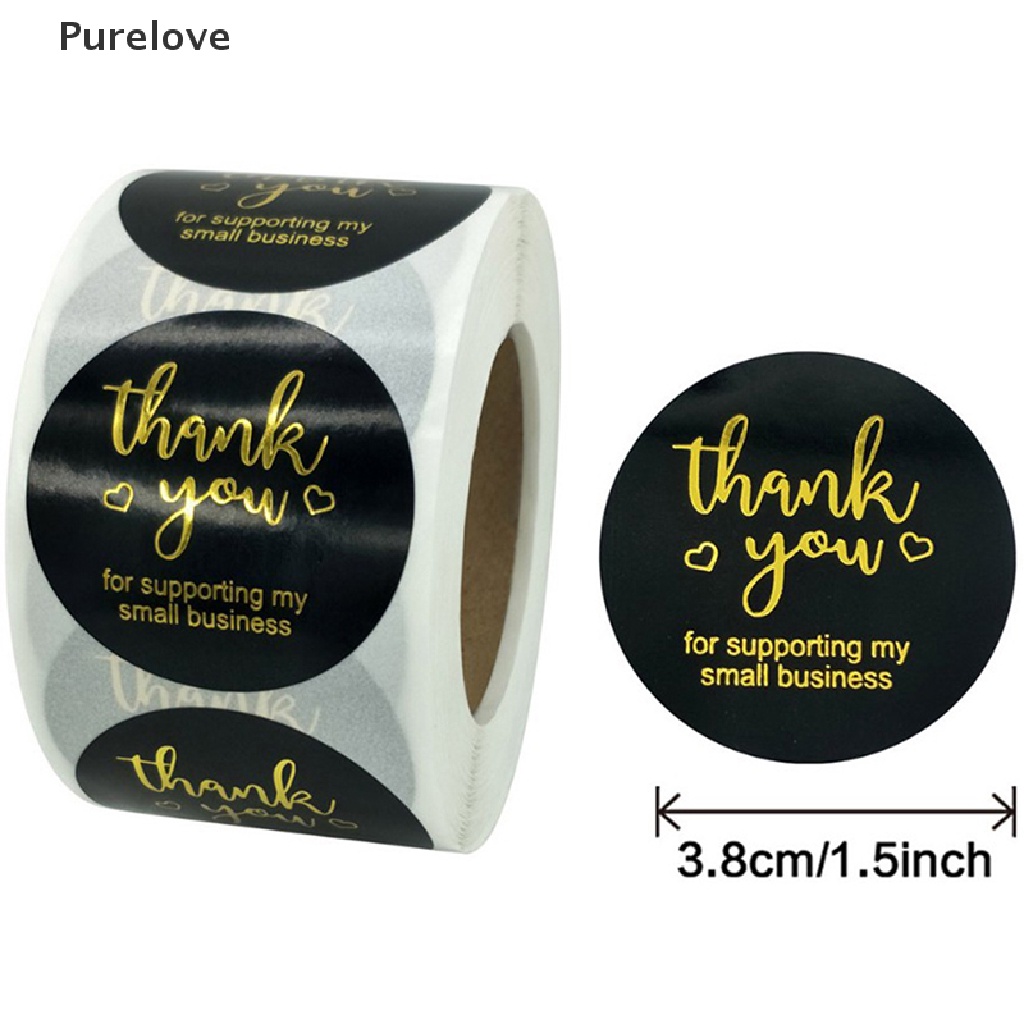 Cuộn 500 Miếng Dán in Chữ Thank You Bằng Đồng Màu Sắc Trang Trí Quà Tặng