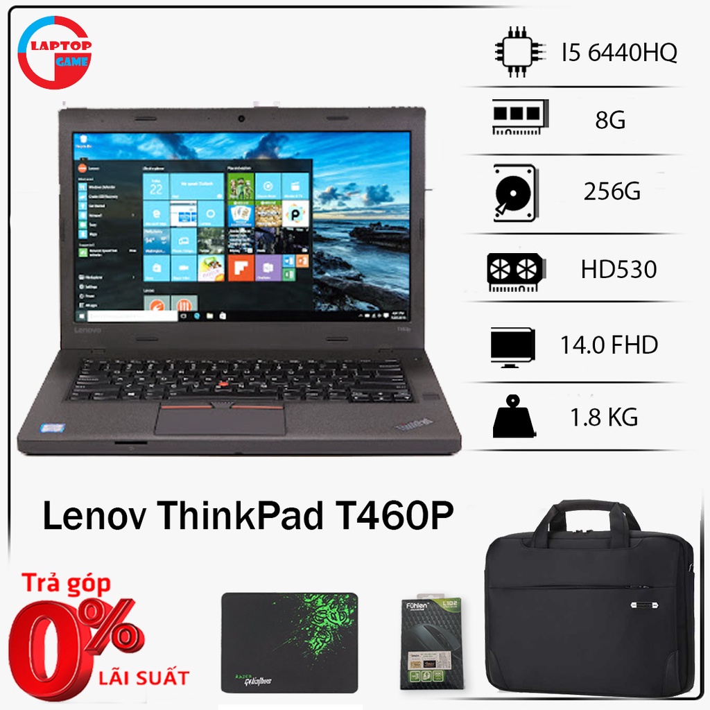 Laptop Lenovo ThinkPad T460p (BẢN CAO CẤP) Core i5 6440HQ/ Ram 8GB/ SSD 256GB/ VGA Share/ FHD