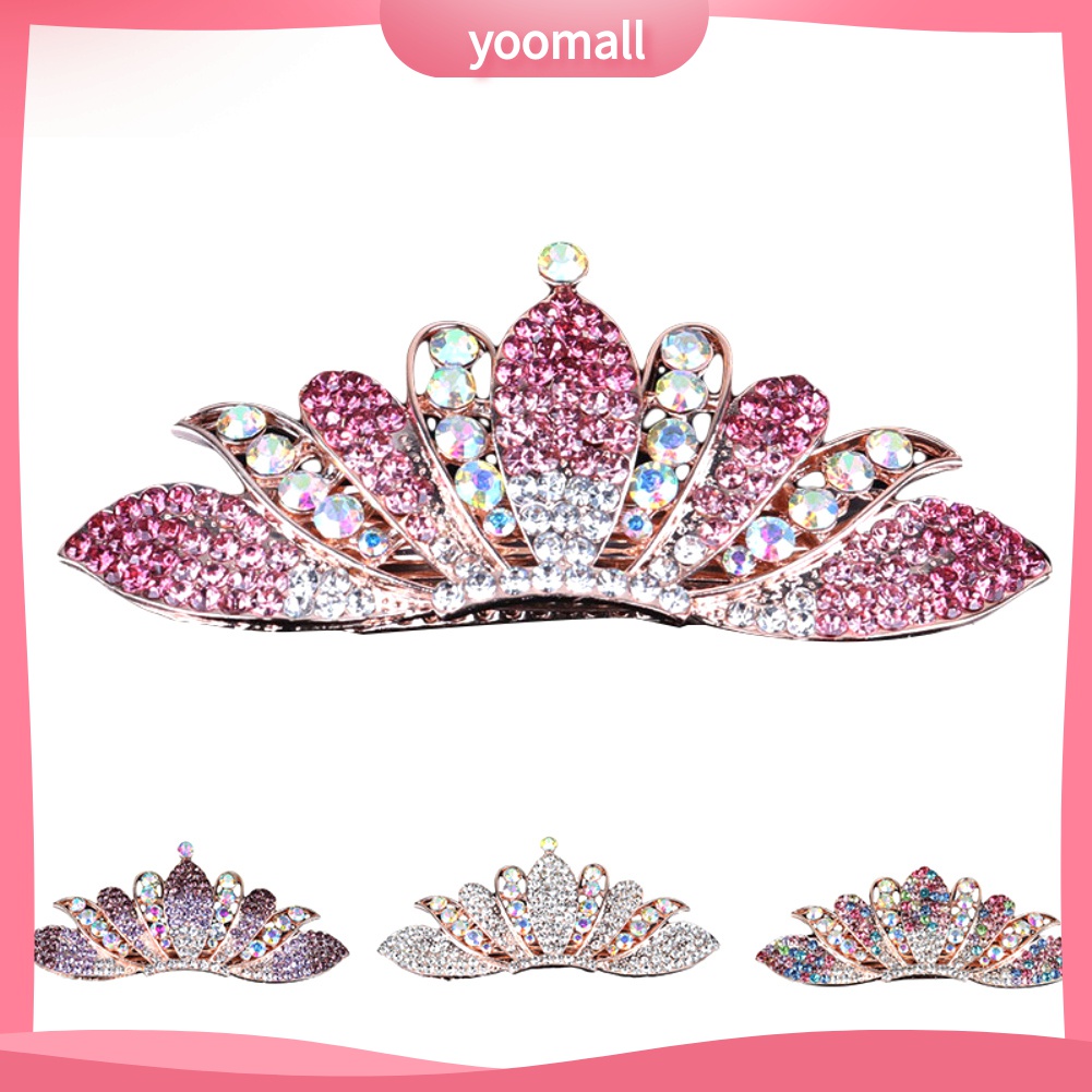 Yomall♡ Kẹp TóC HìNh Vương MiệN ĐíNh Kim Cương Giả ThờI Trang Cho Nữ