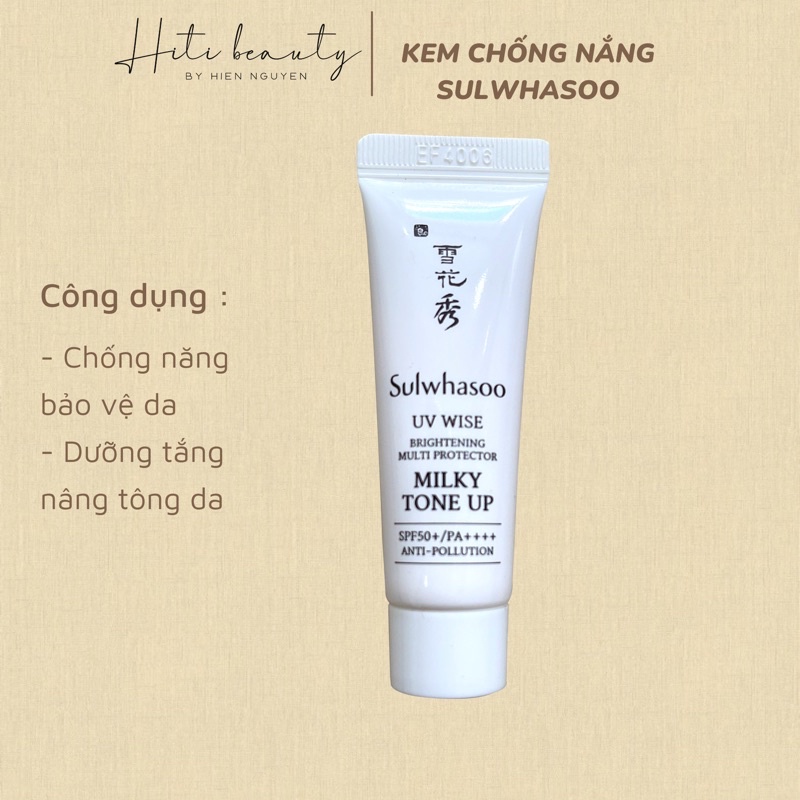 Kem Chống Nắng SULWHASOO trắng da nâng tone MILKY TONE UP