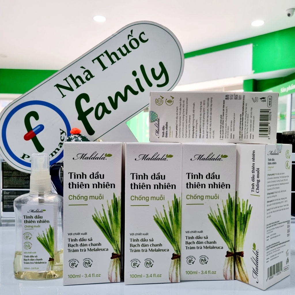 Maldala Tinh dầu thiên nhiên chống muỗi  - thơm phòng, sát khuẩn không khí. Tạo mùi dễ chịu trong oto