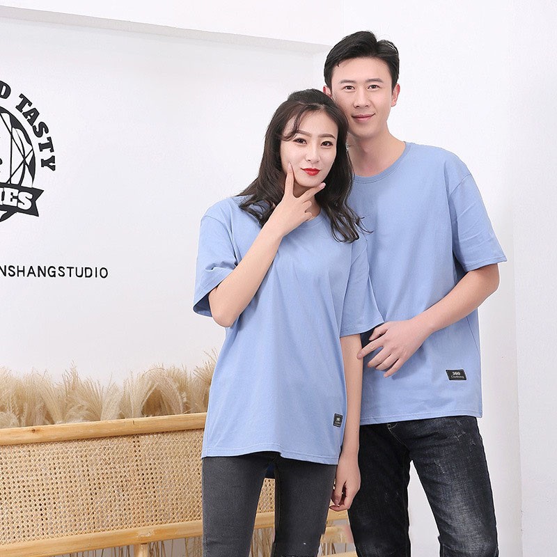 Áo phông trơn Cotton 100% dáng rộng tay lỡ unisex nam nữ nhiều màu basic áo thun oversize có tag thêu