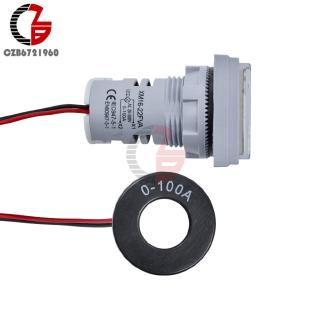 22mm AC 50-500V 0-100A LED Digital Voltmeter Ammeter Square Voltage Current Meter Volt Detector Tester Monitor 220V 110V