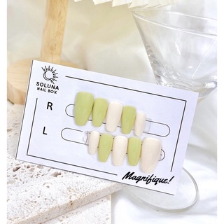 Móng up nailbox xanh cốm và trắng