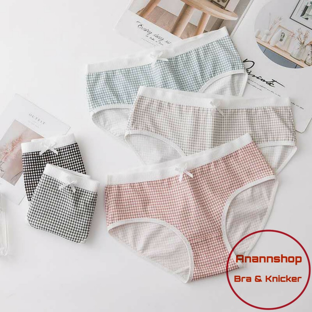 [Mã 12FASHIONSALE1 giảm 10K đơn 50K] Quần Lót Cotton Kẻ Caro Siêu Dễ Thương Dành Cho Bạn Nữ | BigBuy360 - bigbuy360.vn