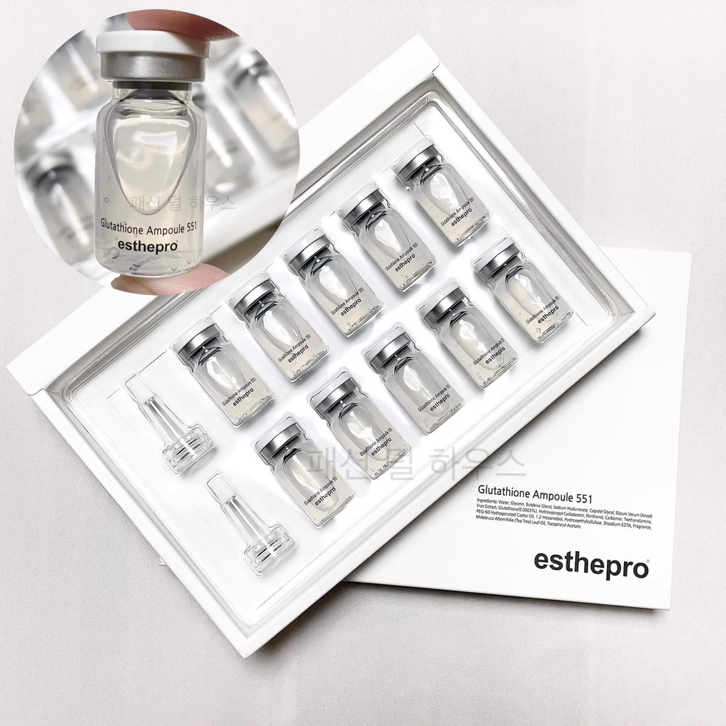 Tế bào gốc - serum dưỡng trắng căng bóng  cấp ẩm  mềm mịn da Esthepro glutathione ampoule 551
