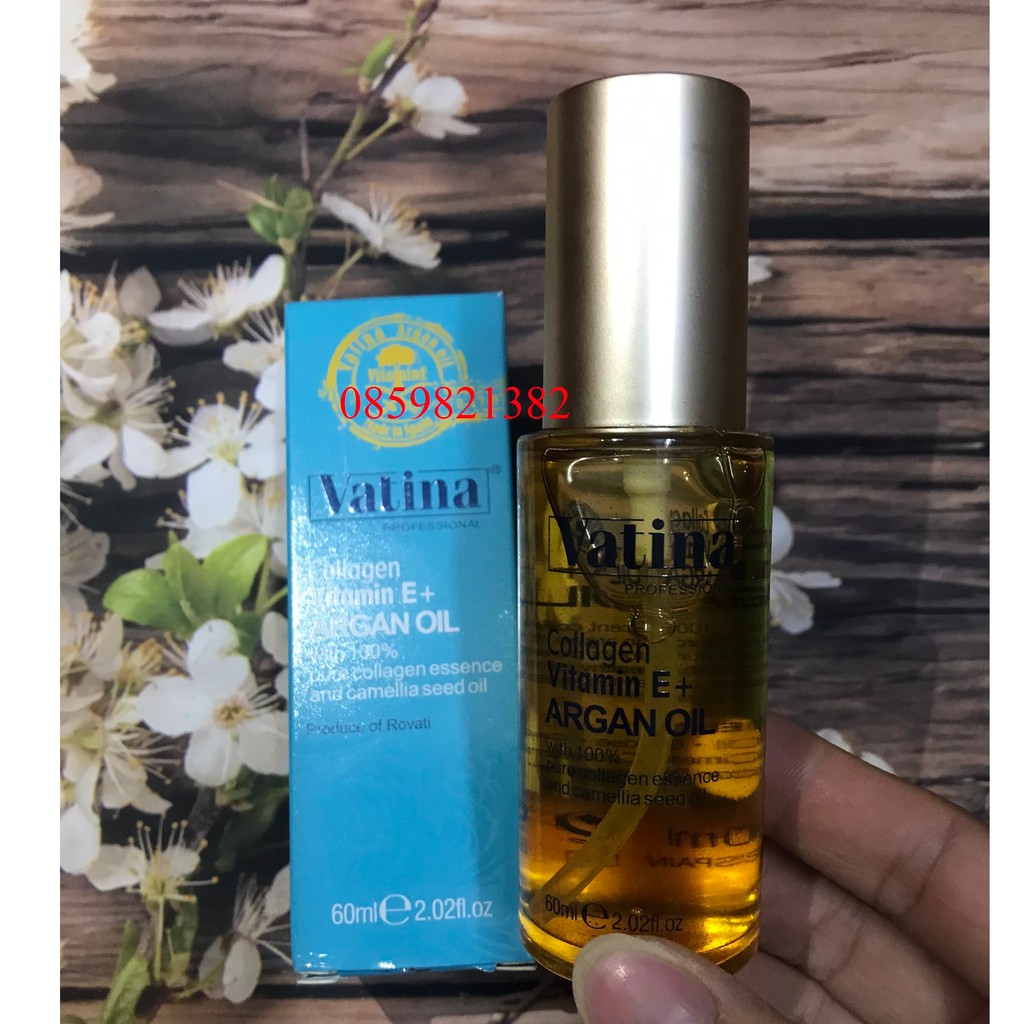 [ VATINA ] TINH DẦU DƯỠNG TÓC VATINA ARGAN OIL VITAMIN E+ COLLAGEN 60ML | BigBuy360 - bigbuy360.vn