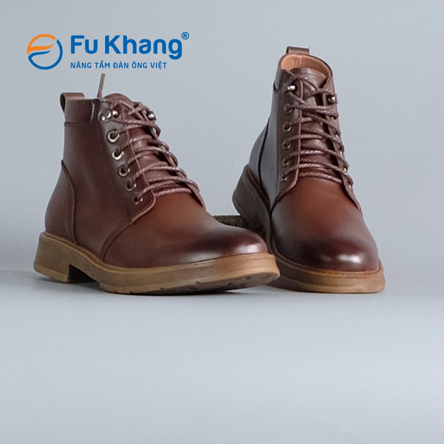 Giày cổ cao nam cao cấp thời trang từ da bò thật chính hãng Fu Khang màu đen và nâu MN11