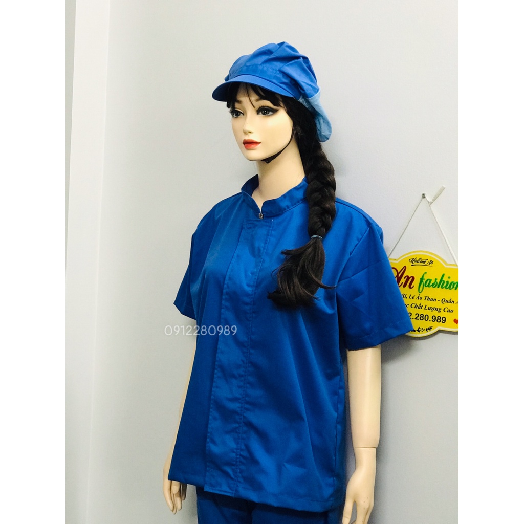 Đồ thực phẩm vải kaki tay ngắn hàng đẹp _ Hình chụp thật