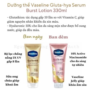 combo Vaseline gluta hya + kem abutine 3c3