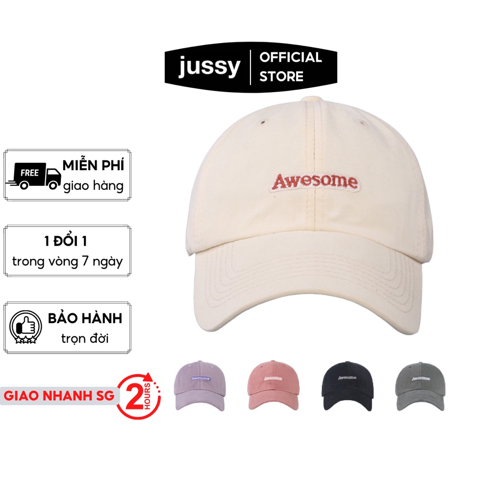 Mũ Lưỡi Trai Awesome Jussy Fashion Chất Vải Kaki Cotton Form Mềm 1 Lớp Kiểu Nón Kết Nam Nữ Thời Trang Unisex