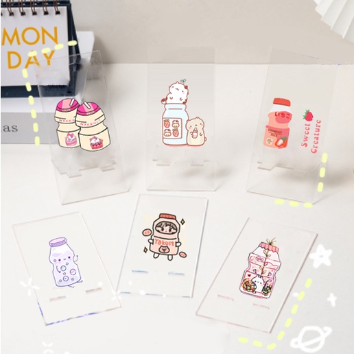 Giá đỡ điện thoại mica yakult GDMC27 giá cute dễ thương trong suốt hoạt hình idol thần tượng