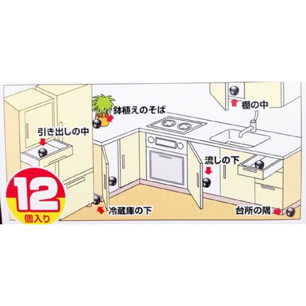 Hộp 12 viên diệt dán diệt gián Nhật (bán hộp)