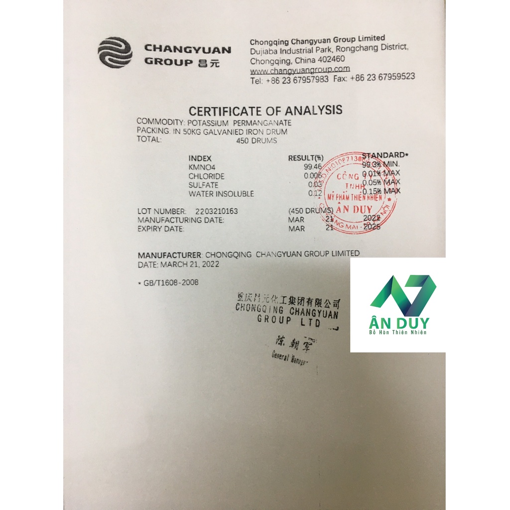 Bột tím KMnO4 500g