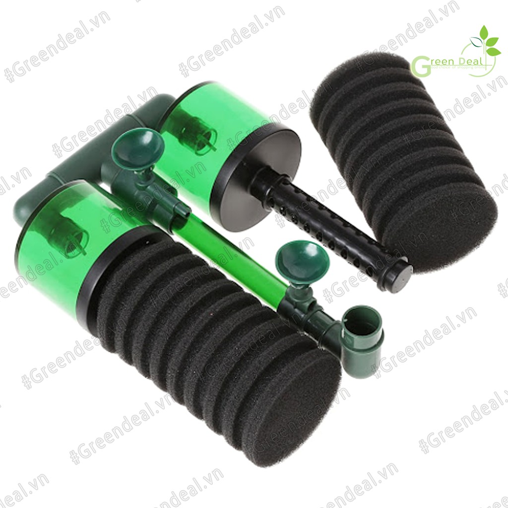 QANVEE - BIO Sponge Filter QS-200A | Lọc Bio có ngăn chứa vật liệu lọc cho hồ cá thủy sinh
