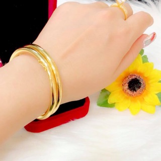 Vòng tay trơn cao cấp dát vàng 24k 1 chiếc
