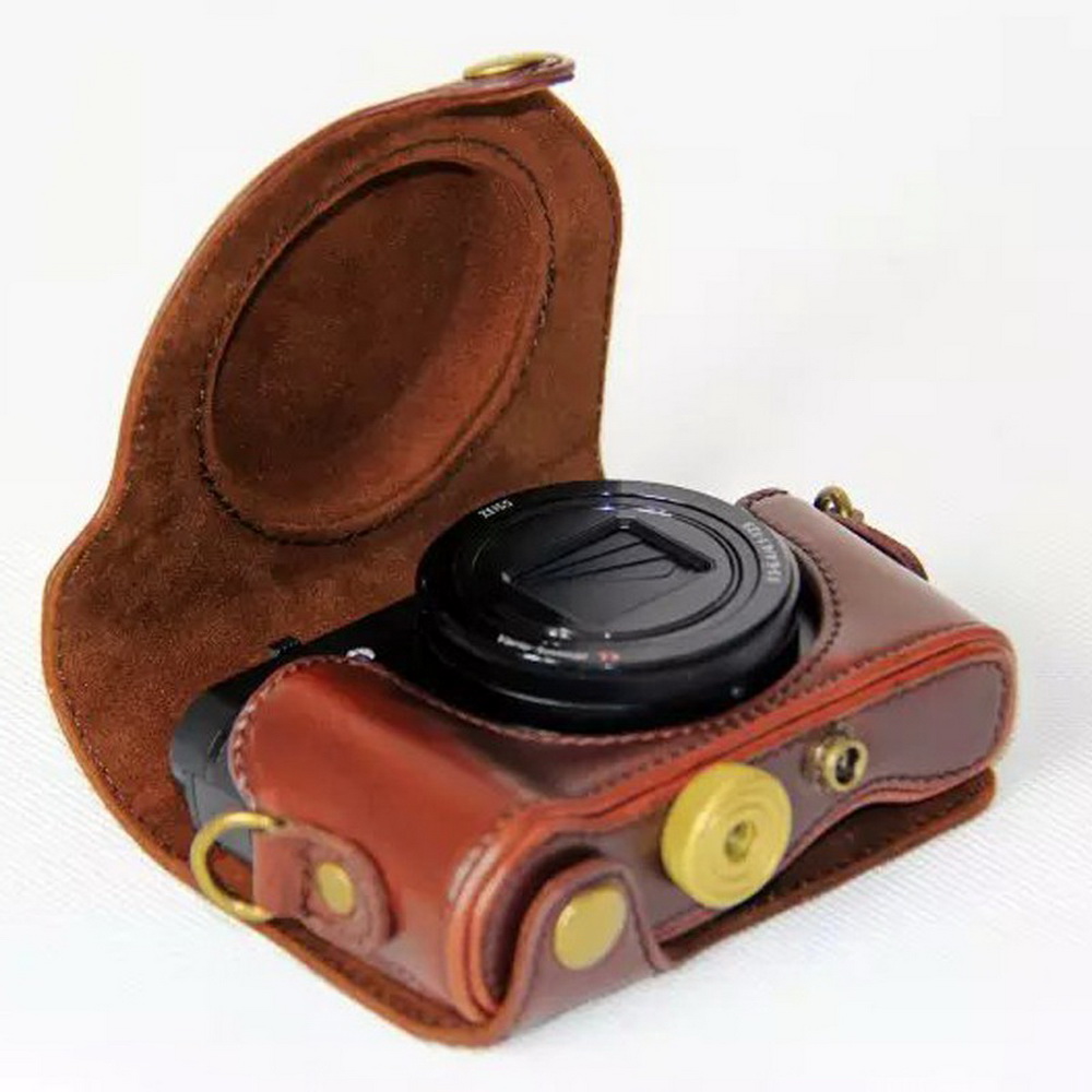 Túi Da Pu Đựng Máy Ảnh Sony HX90 WX500 HX90V Kèm Dây Đeo