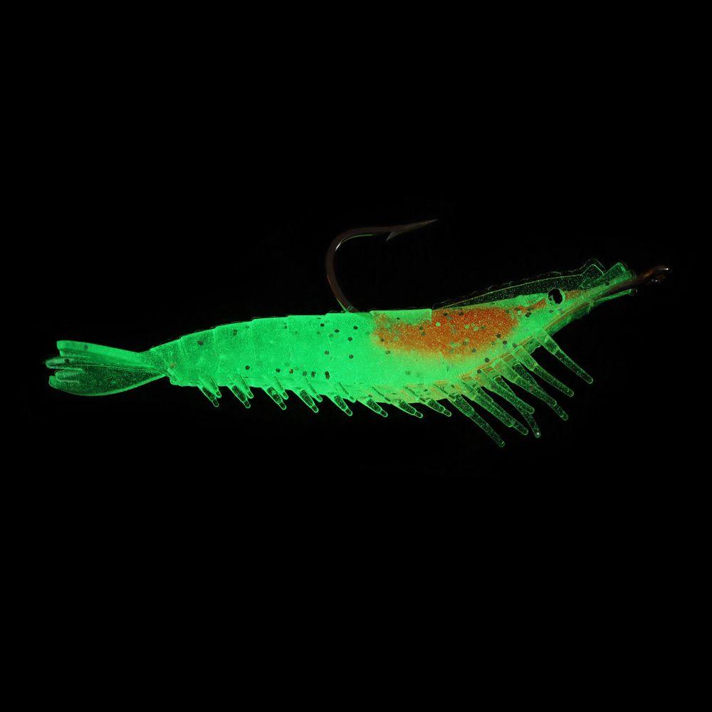 Mồi Câu Cá Giả Hình Con Tôm Bằng Silicone Mềm Phát Sáng