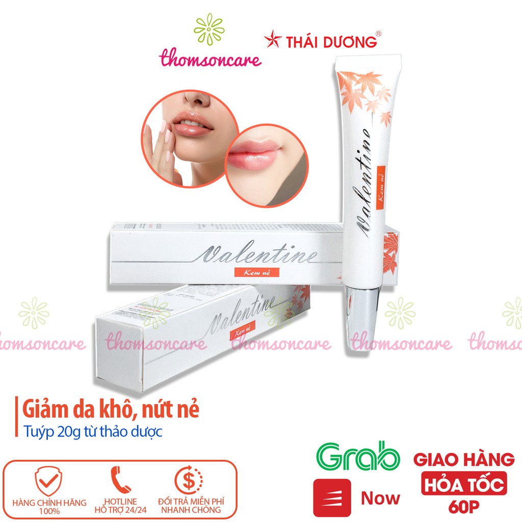 Kem Nẻ Valentine Thái Dương tuýp 20g dưỡng môi, tạo độ ẩm từ vitamin E, collagen, mật ong, giảm khô da