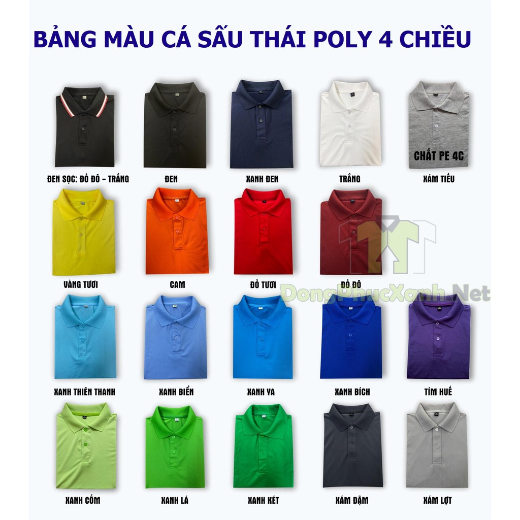 Áo thun cá sấu có cổ Áo thun nam nữ Áo thun vải cá sấu poly thái | BigBuy360 - bigbuy360.vn