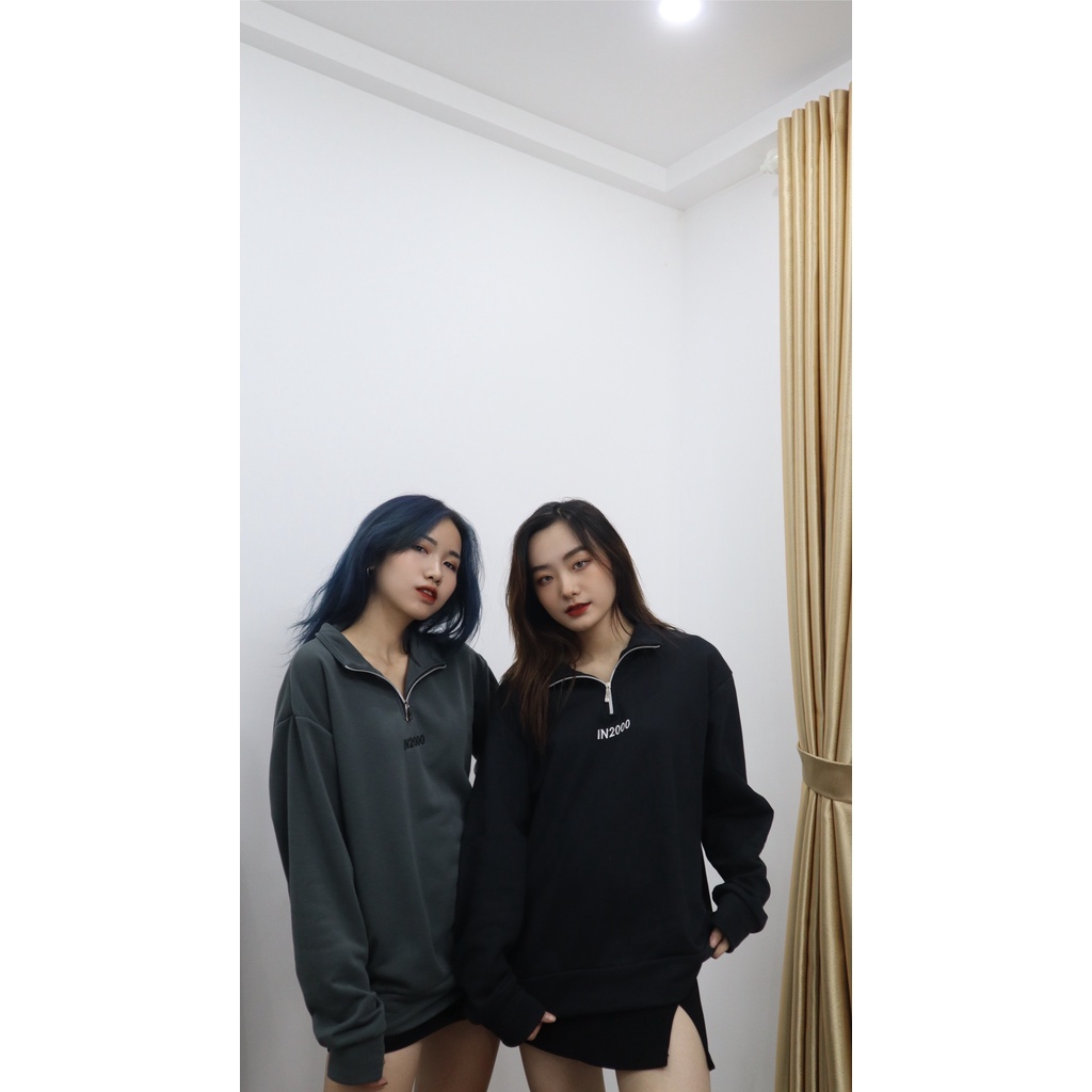 Áo Nỉ Sweater HalfZip In2000Clothing Nỉ Kéo Khóa | BigBuy360 - bigbuy360.vn
