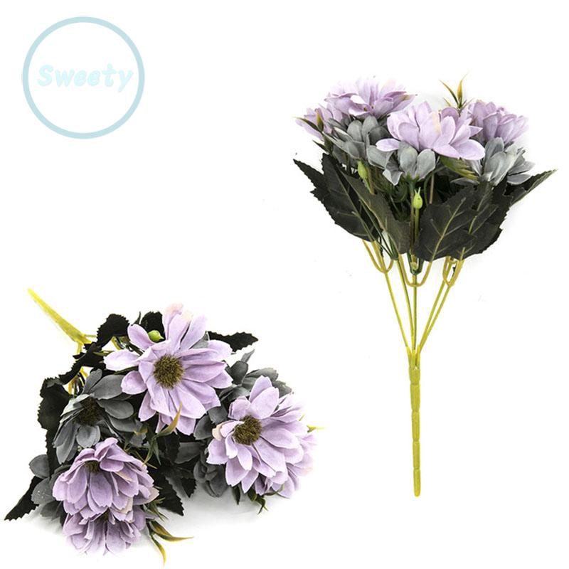 Bó hoa nhân tạo màu sắc tươi tắn siêu bền dùng để trang trí hoa cầm tay cô dâu 28cm