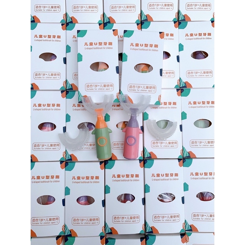 Bàn chải chữ U silicon cho bé từ 1-8 tuổi